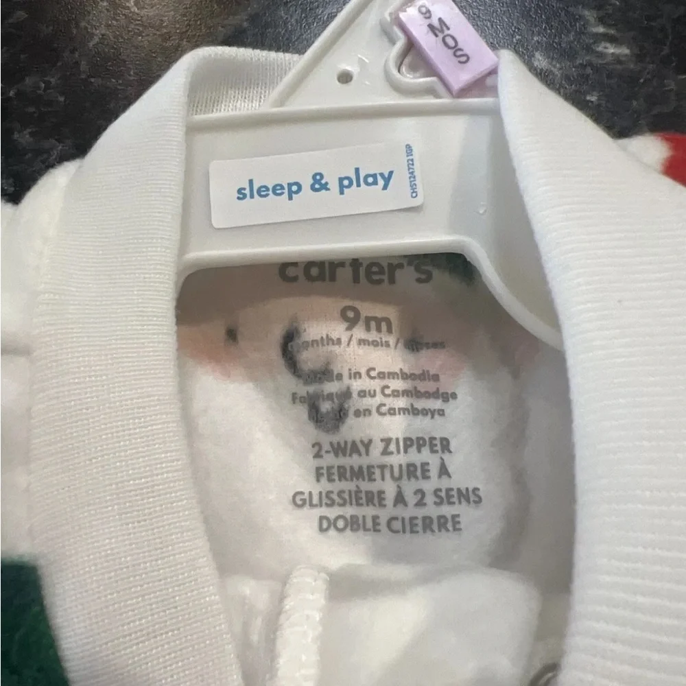 Carters Baby Santa Pajama One Piece Size 9 Mo‎ Christmas